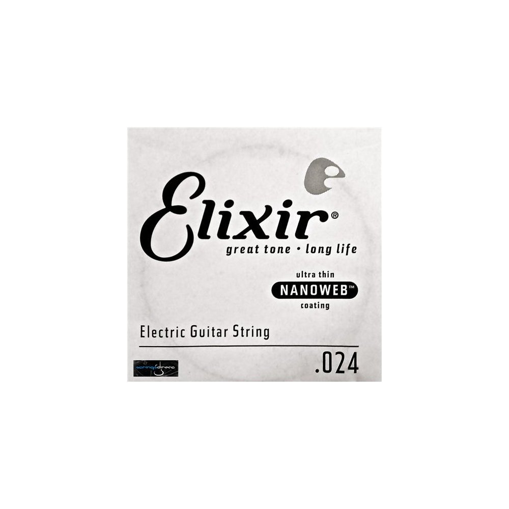 Elixir® Strings Electric Guitar Single String with NANOWEB® Coating (.024)