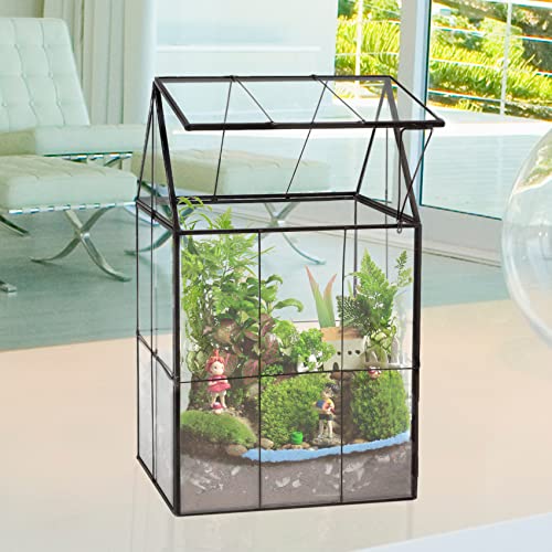 Ferrisland Glass Plant Terrarium Container House Succulent Planter Terrariums Case w/Door 10