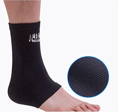 WORLDLIKE Ankle Brace Compression Sleeves Lightweight Compression Support for Sports, Ankle Sleeves for Men or Women, Black(One Pair)