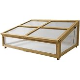 VegTrug Cold Frame for Classic Small 1m Raised Bed, Natural - Durable Wooden Gardening Cover Compatible with Raised Beds for Plant Protection &amp; Extended Growing Season