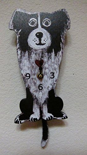 Wagging Tail Dog Wall Clock for Dog Lover Border Collie Closeout