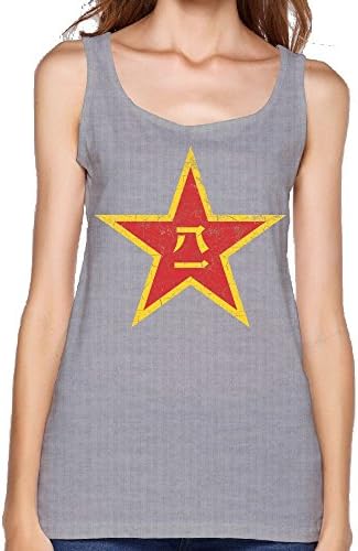ZhiqianDF Women's CHINESE PEOPLES LIBERATION ARMY AIR FORCE RUSTIC Cotton Tank Top Cool Shirt Gray L
