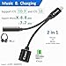 Lightning to 3.5mm Aux Headphone Jack Audio Adapter for iphone 7 / 8 / X / 7 plus / 8 plus (Support iOS 10.3, iOS 11), Cone 2 in 1 Lightning Adapter and Charger (Black)