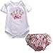 Newborn Infant Baby Girls Clothing 2pcs Party Crown Romper+Floral Pants (S(0-3months))