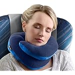 BCOZZY Chin Supporting Travel Pillow - Supports the Head, Neck and Chin in Maximum Comfort in Any Sitting Position. A Patented Product. Adult Size, NAVY