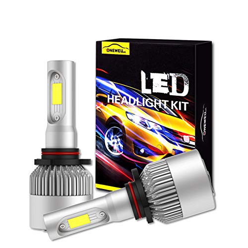 9006/HB4 LED Headlight Bulbs Conversion Kit, Onewell 2PCS Advanced COB Chips Low Beam/Fog Light Bulbs IP68 Waterproof 60W 6000LM 6000K Super Bright Cool White, 2-YEAR WARRANTY