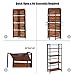 Giantex 4-Tier Folding Bookshelf Standing Shelf Units Display Rack Storage Shelf Industrial Style Utility Shelving with Metal Frame & Wood Layer (Rustic Brown, 23.5