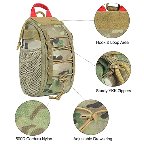 Tactical MOLLE Rip-Away EMT First Aid Pouch - Durable Survival Medical Kit Bag