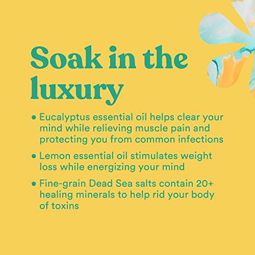Asutra, Detox & Slim Down, 100% Pure Dead Sea Bath Salts, Cleanse, Purify & Fight Cellulite, Rich In Vital Healing Minerals, Organic Eucalyptus, Tea Tree and Lemon Essential Oils, 16oz
