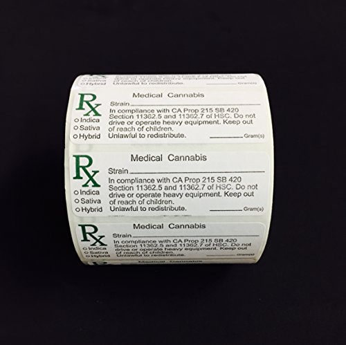 California Rx Medical Cannabis Compliant Strain Labels - 1000 labels California Rx Medical Cannabis Compliant Strain Labels - 1000 labels