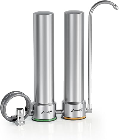 FRIZZLIFE DS99-S Stainless Steel Water Filter 8-Stage 0.5 Micron NSF Lead