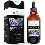 Rosemary Oil - Highest Quality with 1,8-cineole 30%, camphor 20% 1 Ounce Bottle with Glass Dropper - Premium Select by Essential Oil Labs