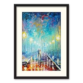 Black Framed Canvas Wall Art Oil Painting Scenery Home Artwork Decoration for Living Room, Bedroom - 23x31 inches