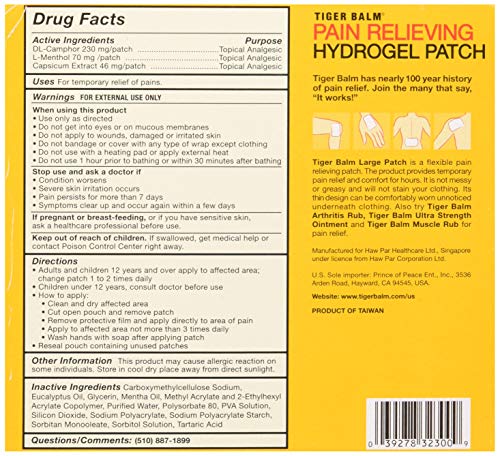 Tiger Balm Pain Relieving Patch Large - Image 4