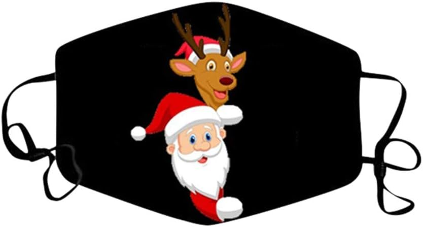 WooCo Christmas Print Face_Masks, Santa Claus, Mouth Cover Reusable Washable, Protection Balaclava at  Men’s Clothing store