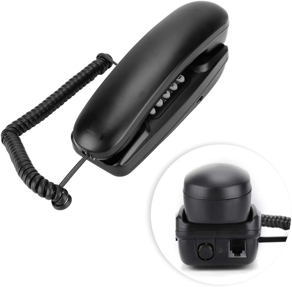 ASHATA Wall Mount Landline Telephone,Corded Telephone Wall Desk Compact