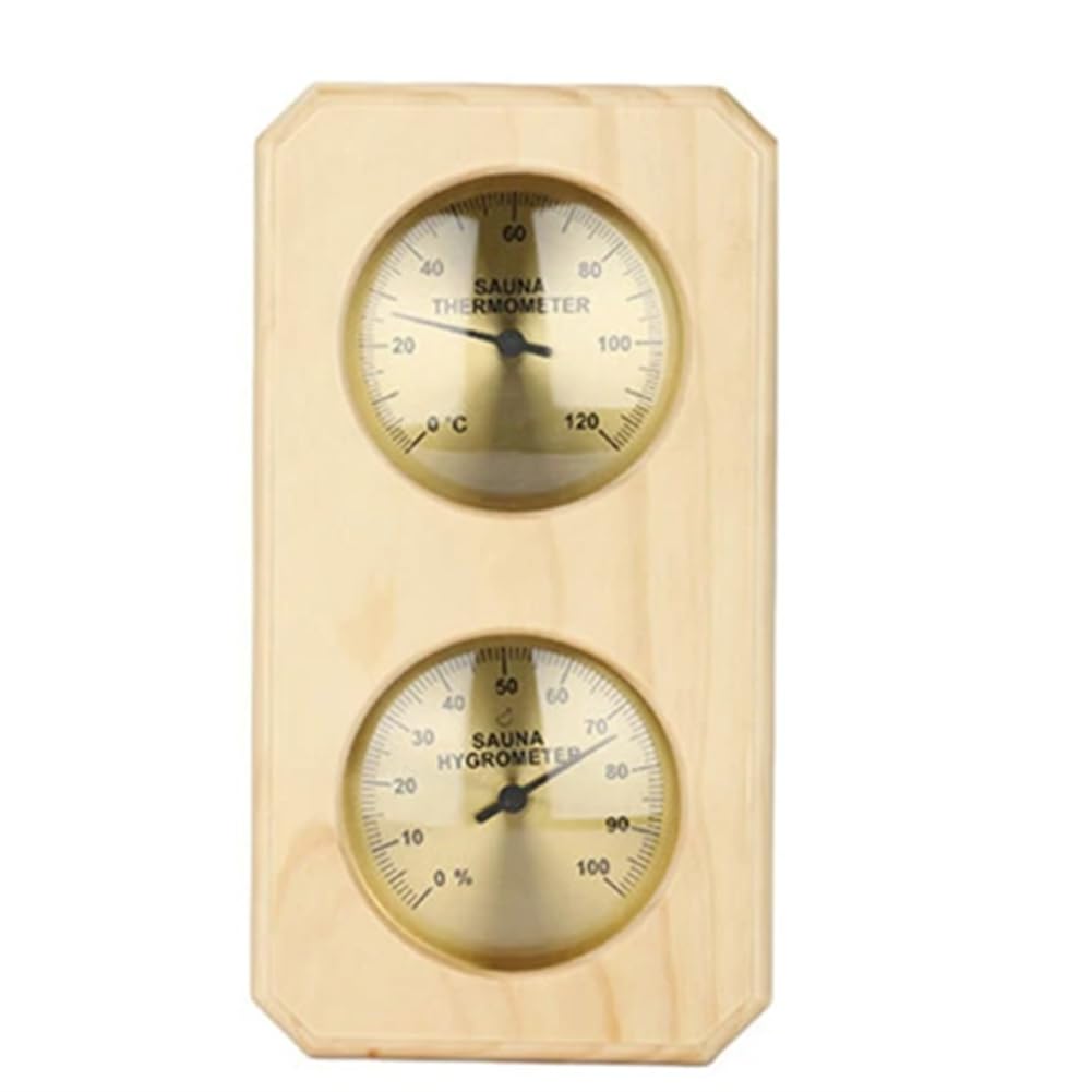beiyaiey Sauna Thermometer 2 in 1 Wooden Sauna Hygrothermograph Indoor Celsius Thermometer & Hygrometer for Hotel or Sauna Room