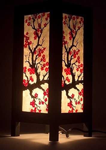 Japanese Sakura Flower Vintage Chiang Mai Thai Saa Paper Lantern Table Lamp , Small Lamp Shades for Table Lamps