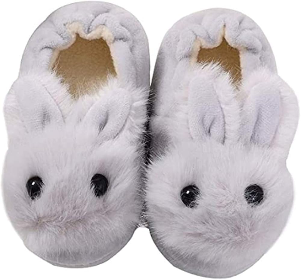 Bunny Slippers for Kids Girls Fluffy Rabbit Bootie Slippers 5D Cartoon