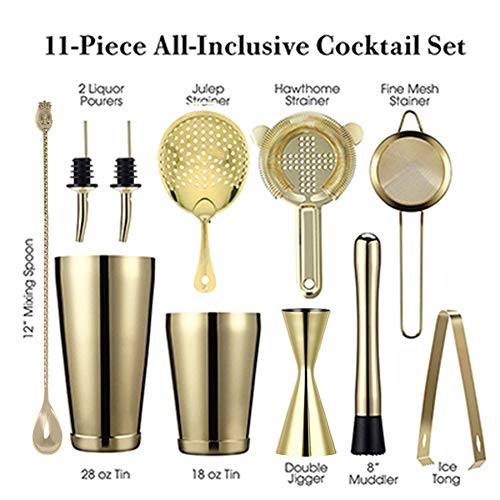 ARTFFEL Langlebiges Shaker-Bar-Set: gewichtete Shaker, Sieb-Set, Messbecher, Barlöffel, Eiszange, Ausgießer gesund… – Bild 3