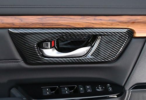 Bwen nm74503w Carbon Fiber Car Intetior Accessories Door Handle Cover Trims for 2017 2018 Honda CRV,4pcs