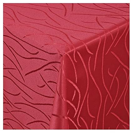MODERNO Streifen Tischdecke eckig 80x80 cm im Damast Stil Farbe Wein-Rot