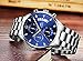 KASHIDUN Men's Watches Luxury Sports Casual Quartz Wristwatches Waterproof Chronograph Calendar Date Stainless Steel Band Black Color (C Blue)