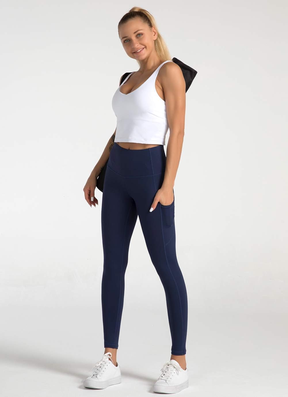 Dragon Fit High Waist Yoga Leggings with 3 Pockets,Tummy Control Workout Running 4 Way Stretch Yoga Pants: Clothing