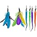 Depets 6 pcs Cat Feather Toy Refills, Feather Teaser Replacements for Interactive Cat Toy Wand, Cat Toys for Kitten Playing