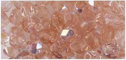Rayher 14202308 Glass Cut Pearls 3 mm with Iridescent Pack of 100, rose quartz, 3mm ø - Image 3