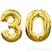 40 Inch Giant Jumbo Helium Foil Mylar Balloons (Premium Quality), Glossy Gold, Number 30