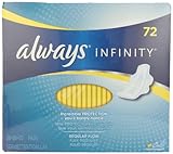 Always Infinity Unscented Pads with Wings, Regular Flow, 72 Count