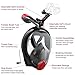Snorkeling Mask Full Face Foldable Easy Breathe Anti-UV Ear Pressure Balance Design 180 Panoramic View Double Anti-fog Anti-leak Detachable Camera Mount Earplugs Clear PVC Bag Snorkel Set Adults Kids
