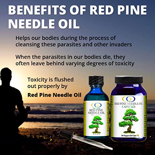 Optimally Organic Red Pine Needle Oil 2oz - Daily Drops for Extreme Immune Support - BioActive Cell & DNA Support - 1290 Drops - 3 to 7 Drops Per Dose -Vegan Body Cleanse - Longevity Oil