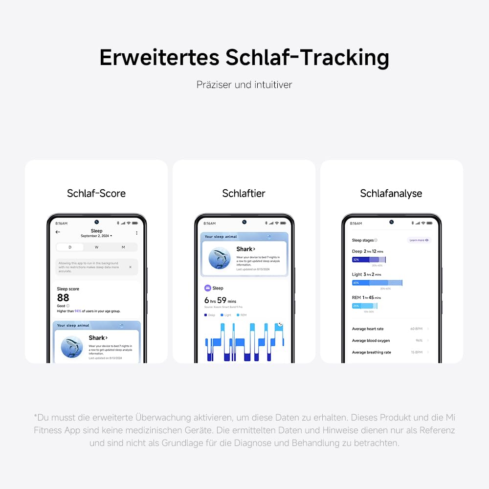 XIAOMI Smart Band 9 Pro Moonlight Silver – 1.74 Zoll AMOLED, 1200 nits Helligkeit, 21 Tage Akku, 150+ Sportmodi, 5ATM Wasserfest, GNSS, Herzfrequenz & SPO₂-Sensor, Bluetooth 5.4, 60Hz Refresh