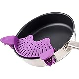 Silicone Cook Strainer For Pasta, Fruits, Berries, And So On – Silicone Strainer Suitable For All Pots, Ladles, Pans - Heat R