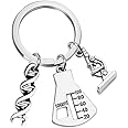 SaiDian 1 Pcs Microscope Keychain Laboratory Keychain Chemistry Science Equipment Key Ring Gift for Laboratory Technologist Science Student
