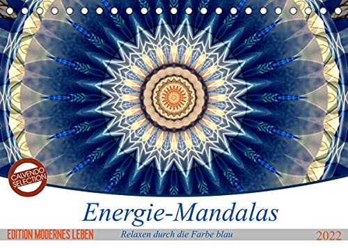 Energie-Mandalas in blau (Tischkalender 2022 DIN A5 quer): Editionskalender Energie-Mandalas in blau von Christine Bässler (Monatskalender, 14 Seiten ) (CALVENDO Glaube)