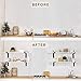 KINGSO Metal Wall Shelf Brackets 8.66''L x 6''H Rustic Shelf Supports, Flush Fit, Hardware Only - Bracket Set of 2, Includes Screws & Wall Anchors T-Shape（with Lip）