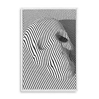 Framed Canvas Wall Art Modern Geometric Pattern Canvas Prints Home Artwork Decoration for Living Room,Bedroom - 16x24 inches