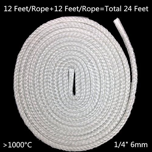 [24 Feet ] [1/4 "/ 6mm] Round Fiberglass Wick DIY Replacement, For DIY Oil / Kerosene lamp &amp;Tiki torches &amp;Rock candles, and Lab Alcohol / Spirit lamp for students