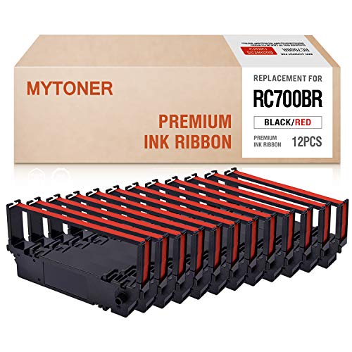 Mytoner Compatible with Ribbon Cartridge Replacement for Star RC700BR RC-700BR SP700 SP-700 SP712 SP 712 MD SP742 POS Printer Ribbon(Black Red, 12-Pack)