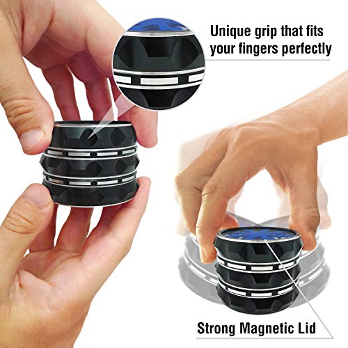 Kozo Grinders [Upgraded Version] Grinder. Large 4 Piece, 2.5 Inch Black