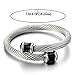 COOLSTEELANDBEYOND Mens Stainless Steel Twisted Cable Cuff Bangle Bracelet Silver Color with Black Enamel