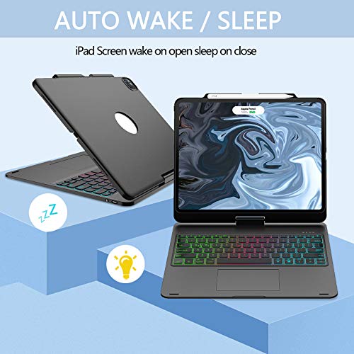 iPad Pro 12.9 Inch Touchpad Keyboard Case 2020 /2018[4th/3rd Gen]360