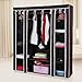 SONGMICS 59 Inch Portable Clothes Closet Wardrobe Storage Organizer with Non-woven Fabric, Quick and Easy to Assemble, Extra Strong and Durable, Brown ULSF03K