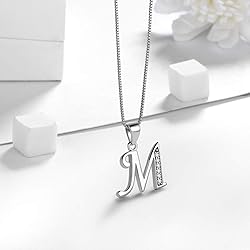 Aurora Tears Letter M Necklace Initial 925 Sterling