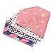 Baby Bandana Drool Bibs for Girls. Pink, Purple & Navy Pattern Colors Set of 4. Absorbent Cotton, Adjustable Snaps Closure. Catch Drooling & Dribble, Protect Clothes. For Babies and Teething Toddlers