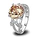 Psiroy 925 Sterling Silver Created Morganite Filled Solitaire Promise Ring Size 8