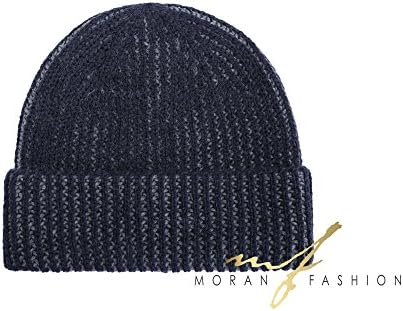 Moretti Men's Fashion Luxuries Winter Warm Knitted Beanie Hat New Design Cashmere Wool (BLUE)